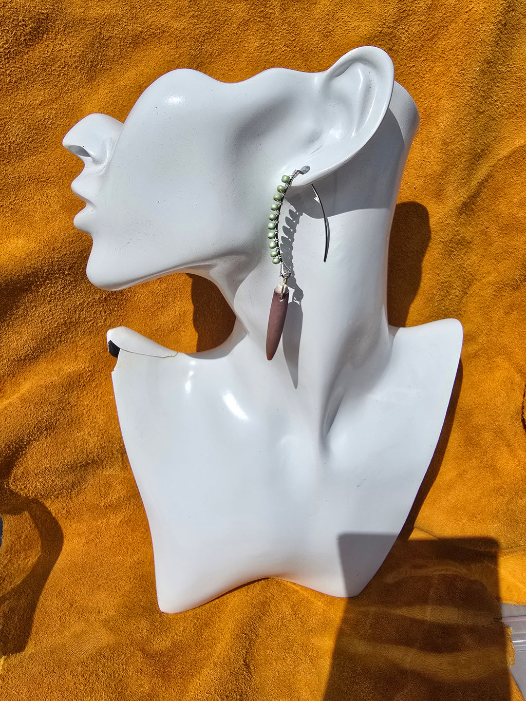Light green sea urchin earrings