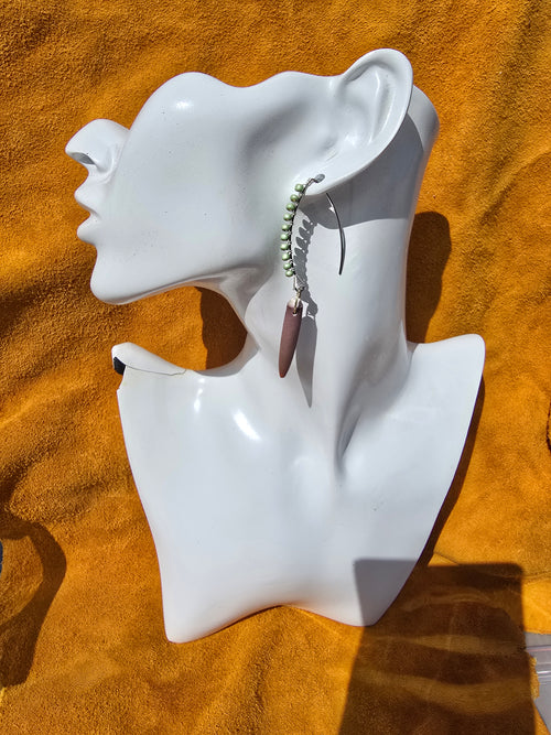 Light green sea urchin earrings