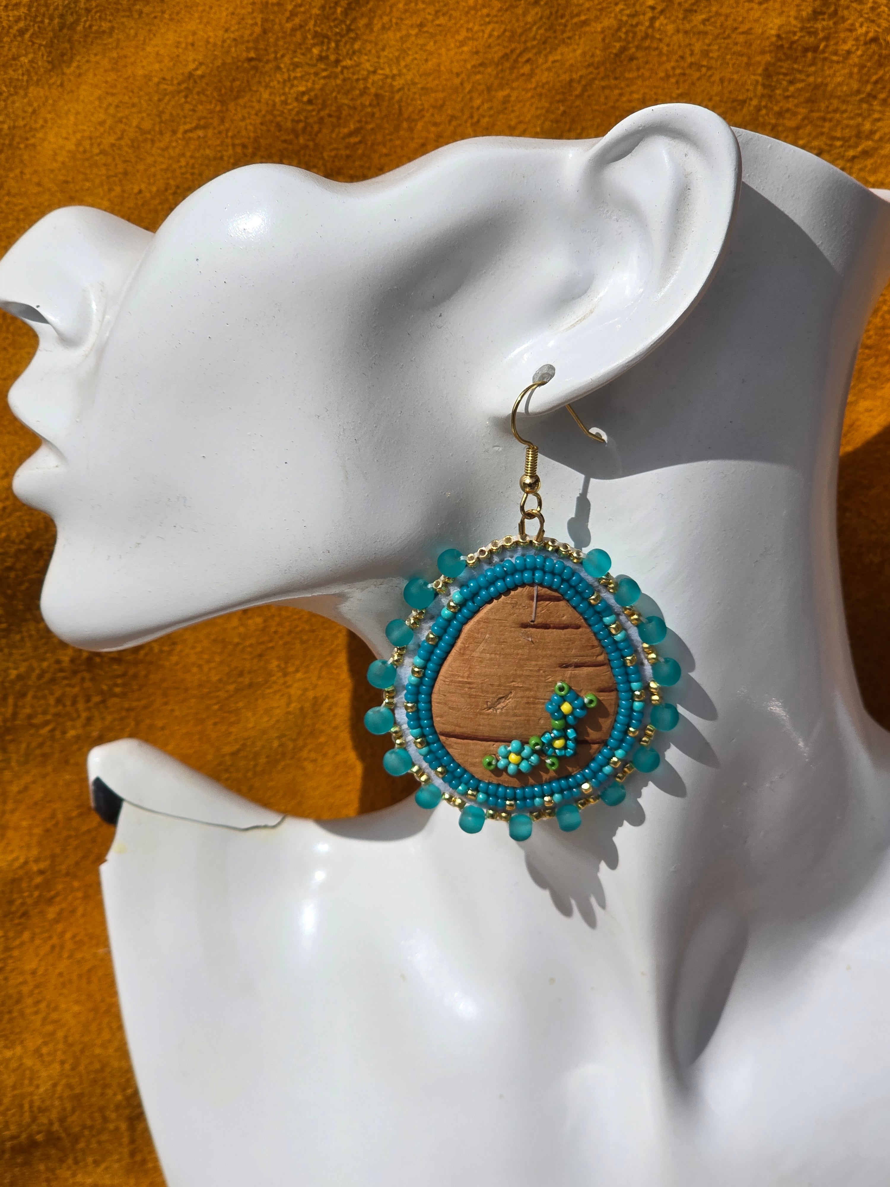 Baby Blue Birch Bark Earrings