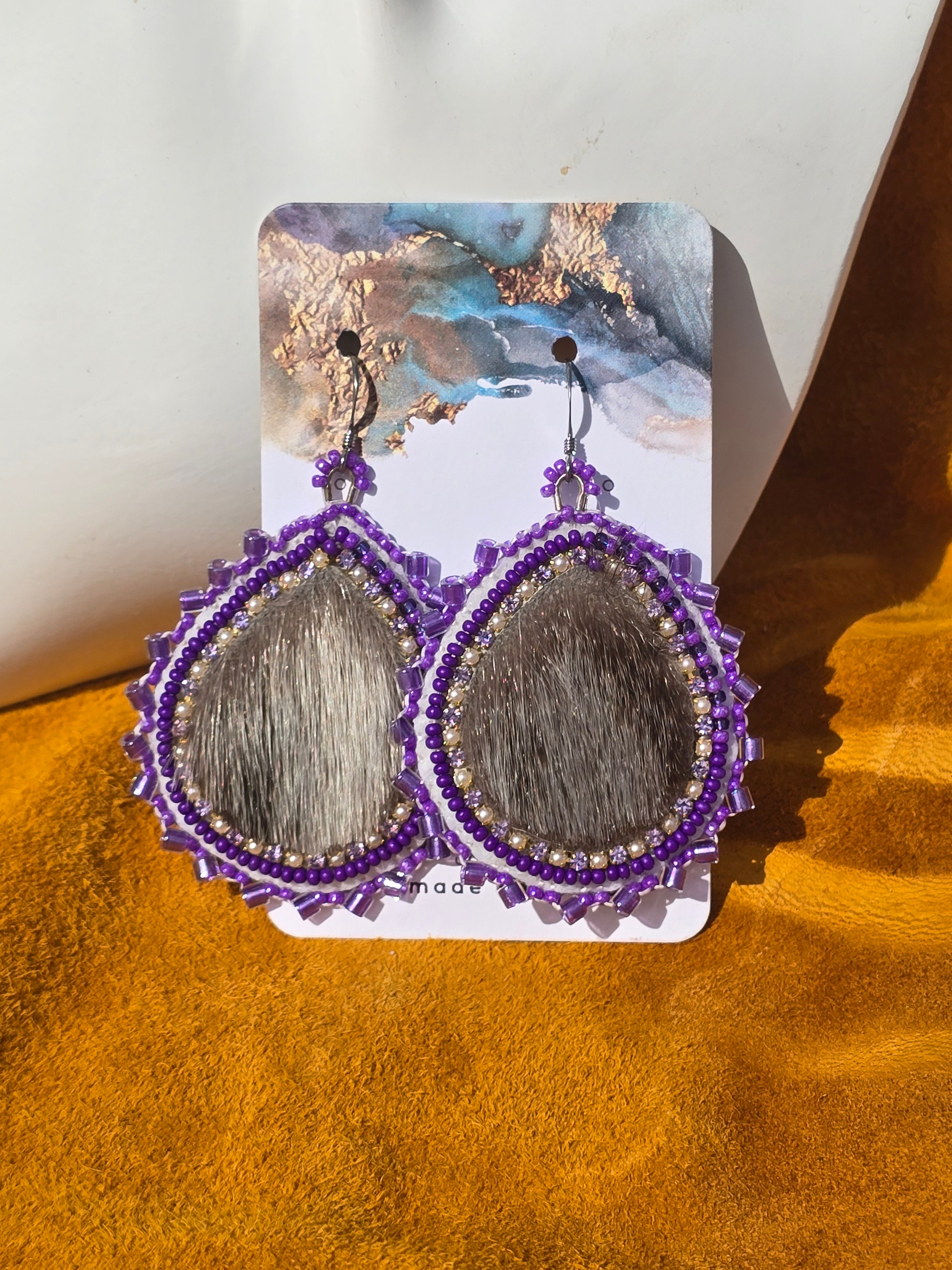 Seal fur earrings