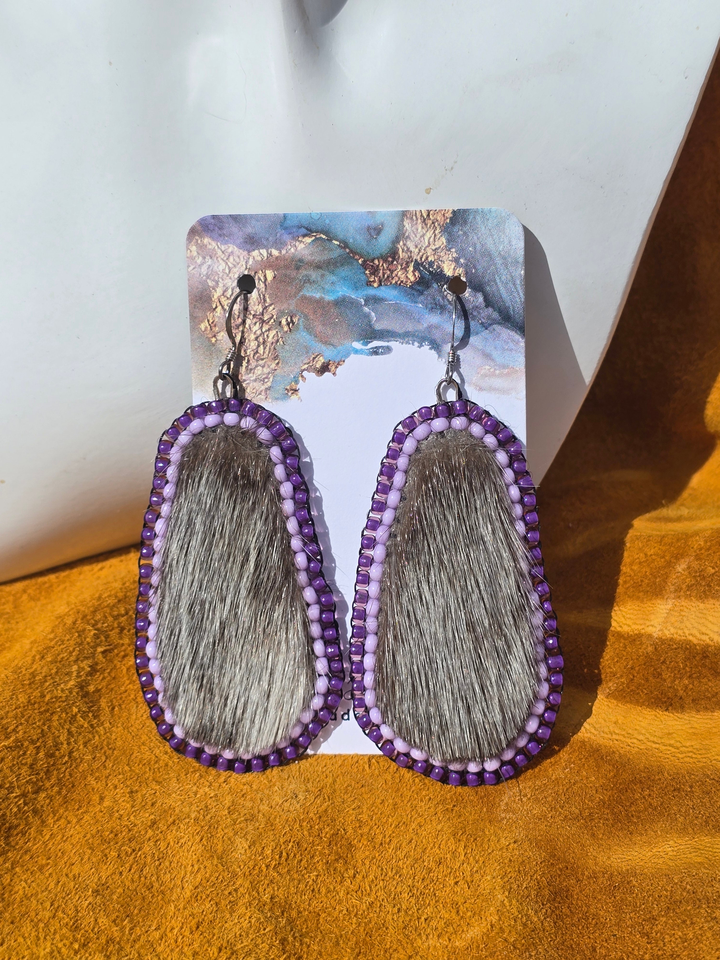 Seal fur and purple beads