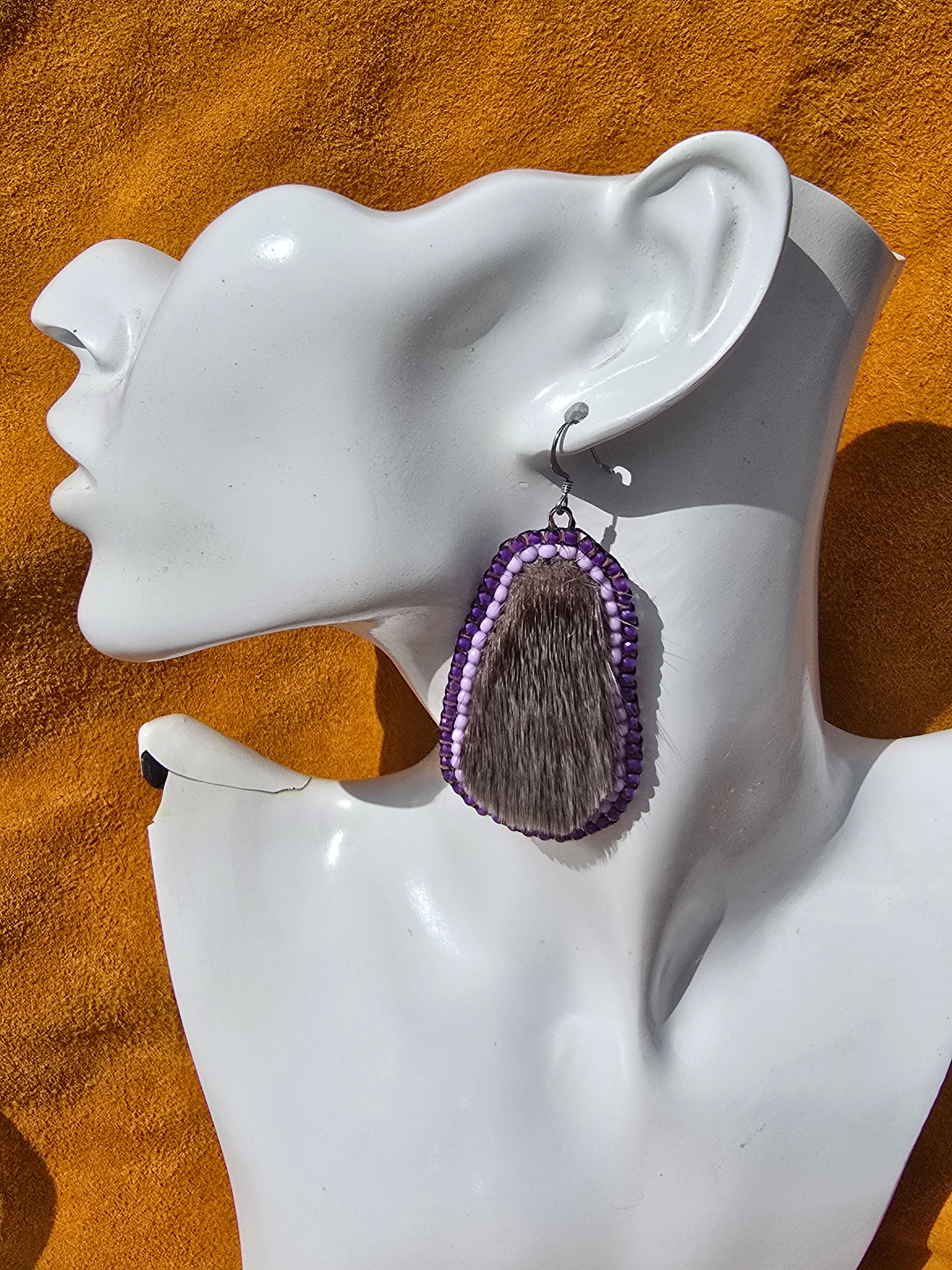 Seal fur and purple beads