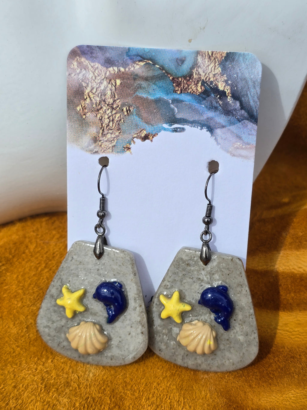 Polymer Clay Beach Earrings
