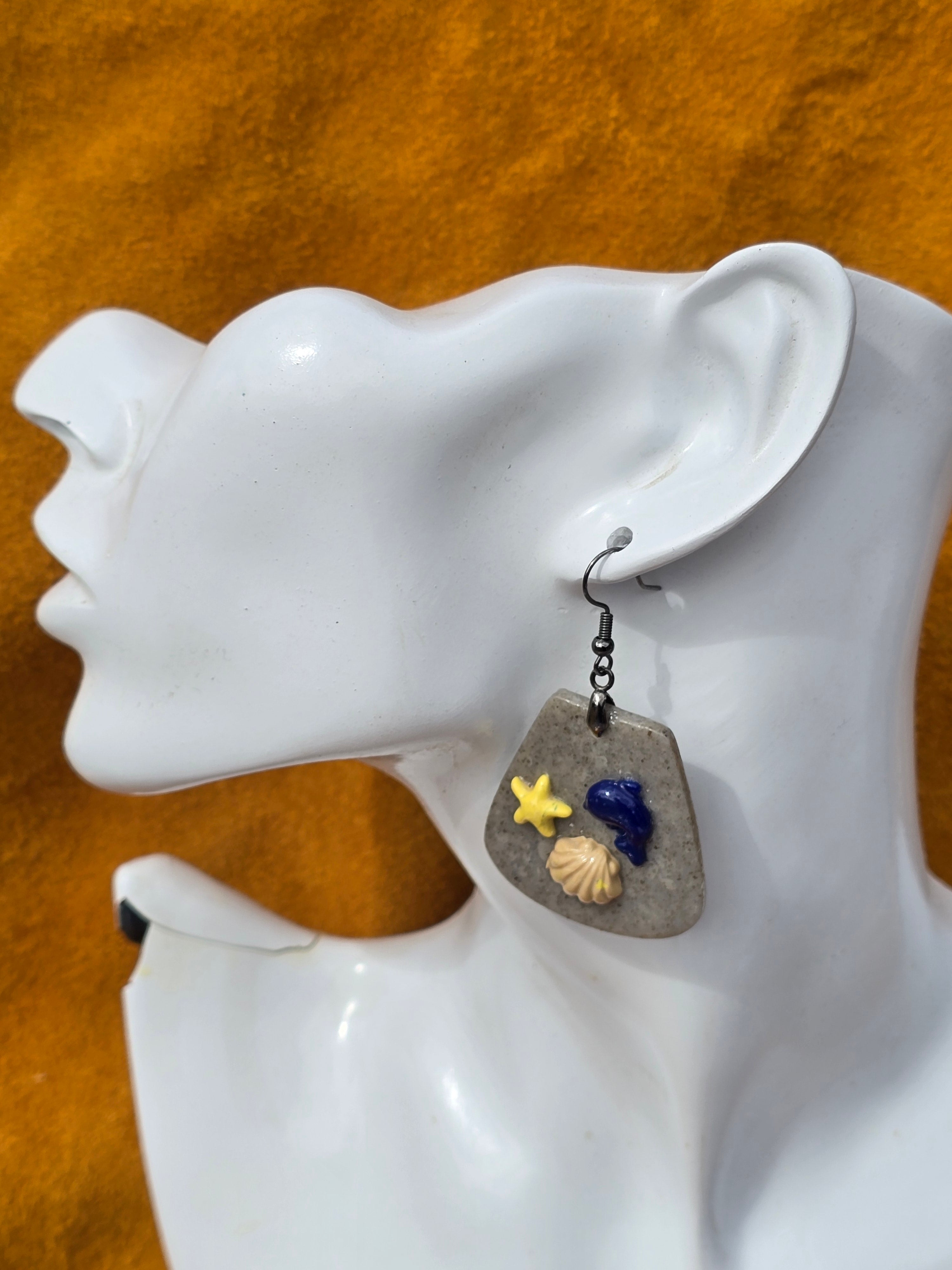 Polymer Clay Beach Earrings