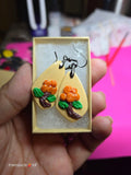 Polymer clay atsaq (cloudberry) earrings