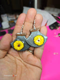 Polymer Clay suflower earrings