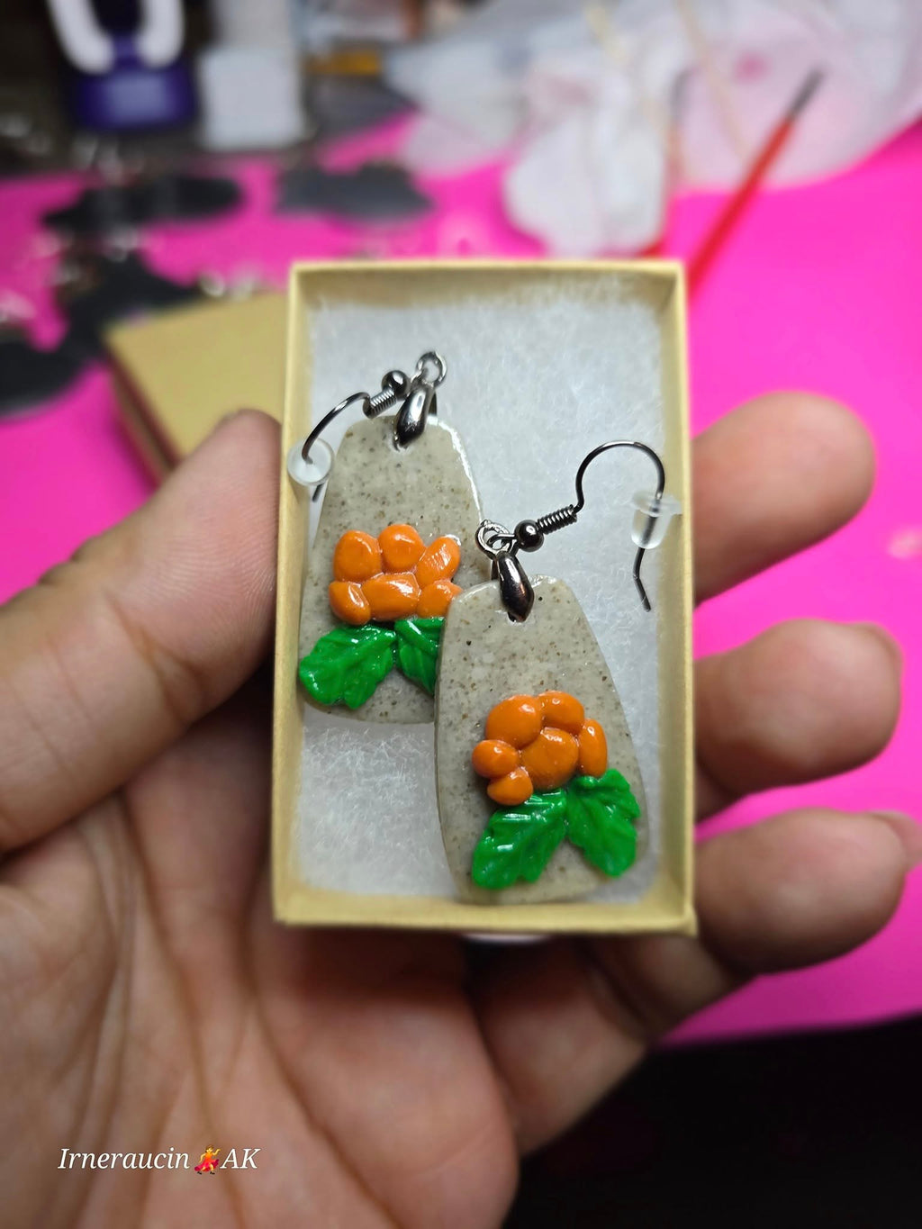 Polymer clay atsaq earrings