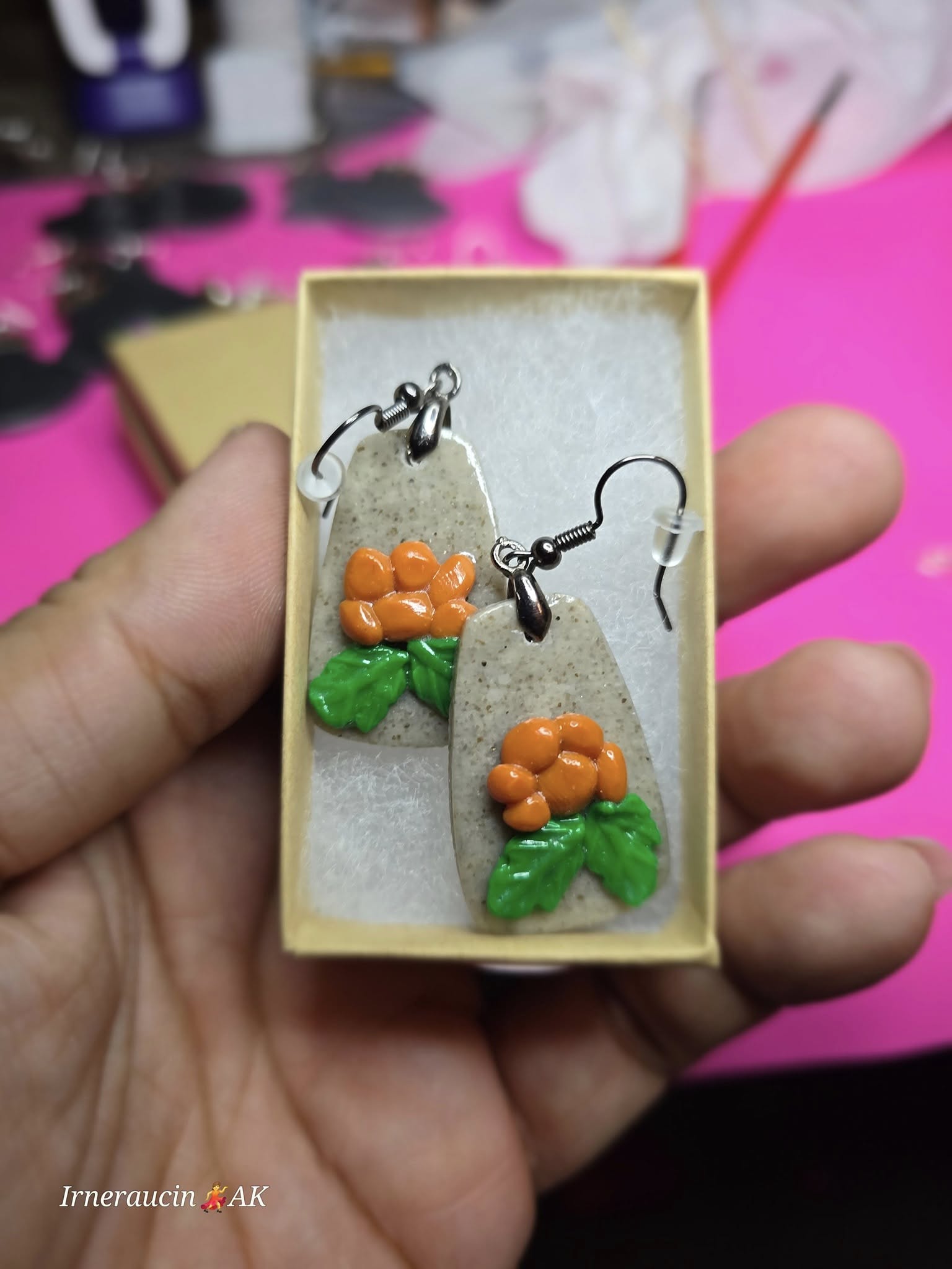 Polymer clay atsaq earrings
