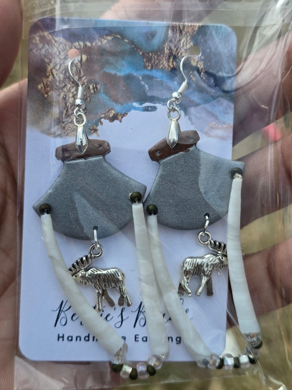 Polymer Clay Ulluaq with dentalium shells