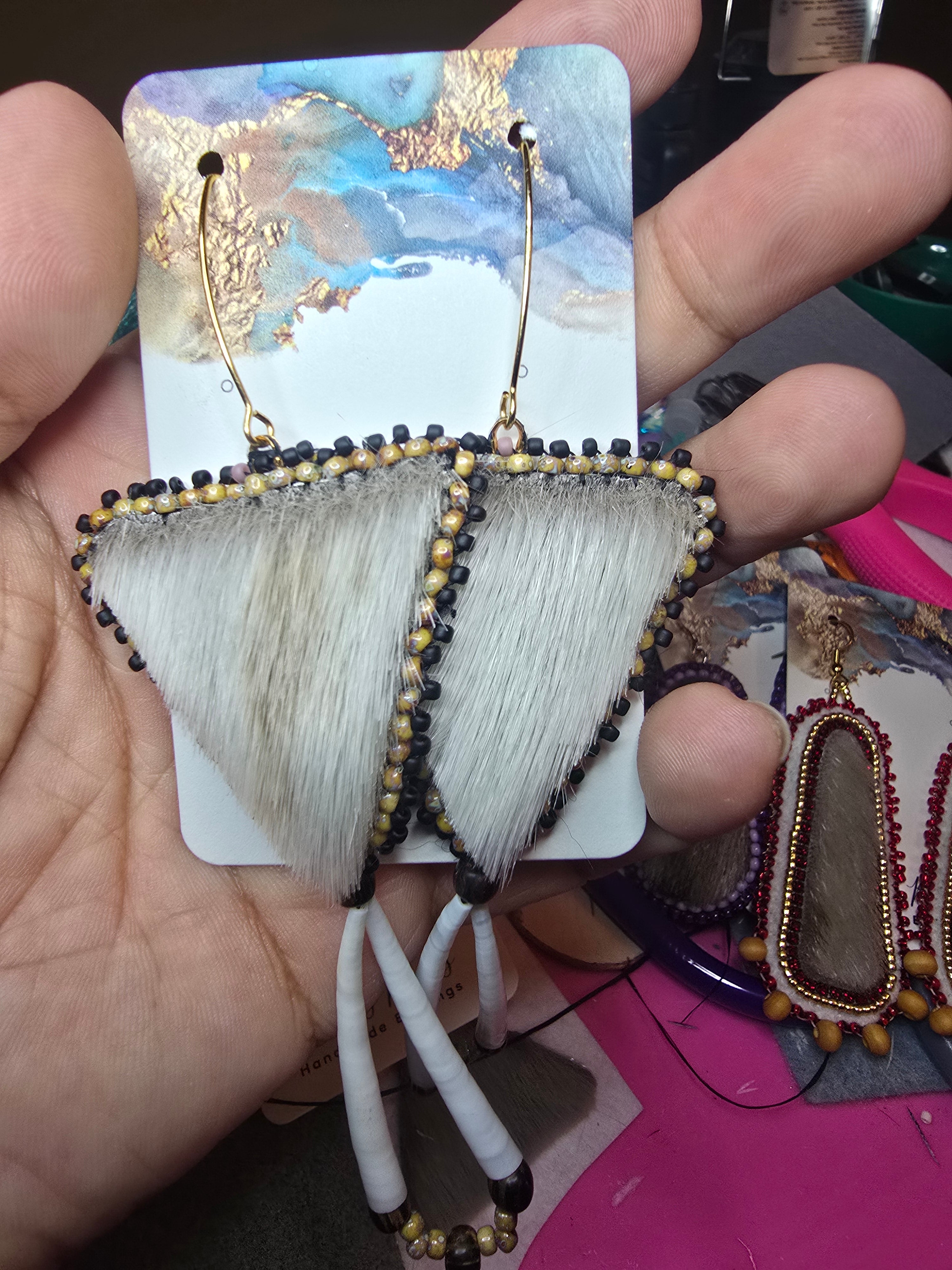 Seal fur and dentallium shells