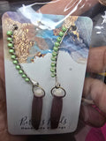 Light green seal urchin earrings